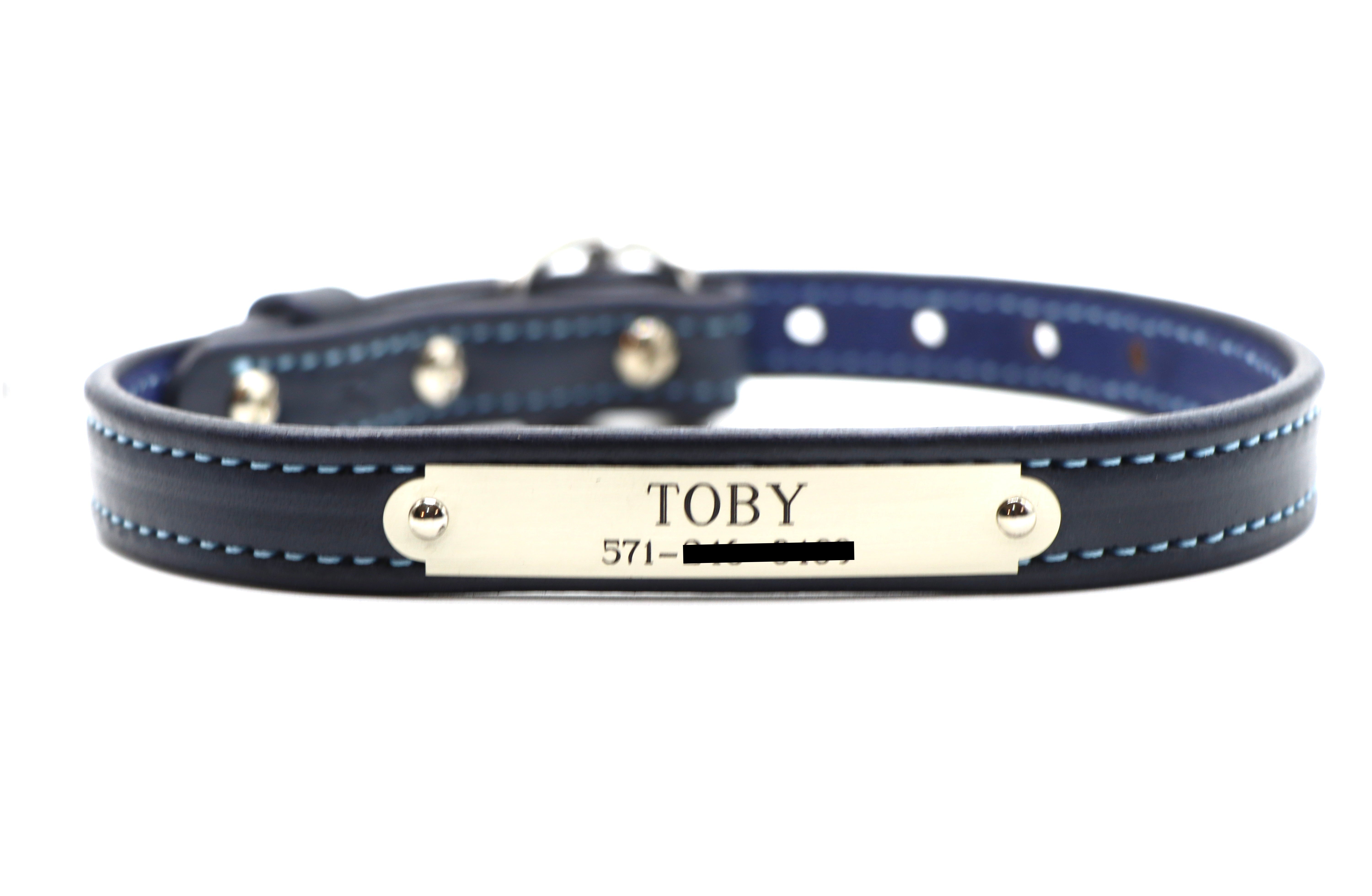 Limited Edition Light Blue Stitched Dog Collar – Remarkable
